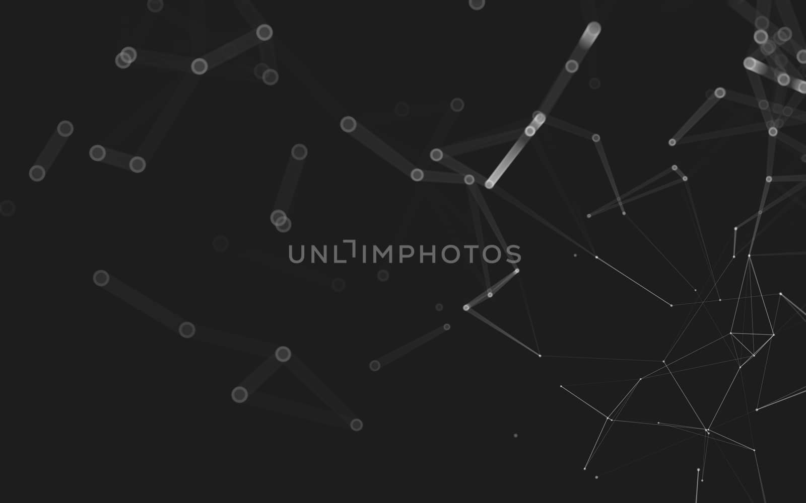 Abstract polygonal space low poly dark background with connecting dots and lines. Connection structure. 3d rendering