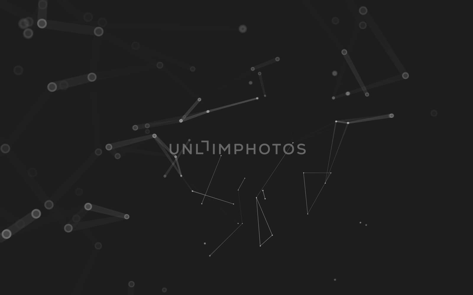 Abstract polygonal space low poly dark background with connecting dots and lines. Connection structure. 3d rendering