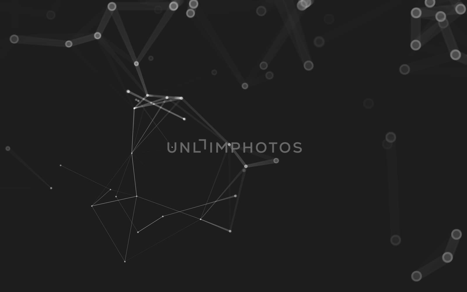 Abstract polygonal space low poly dark background with connecting dots and lines. Connection structure. 3d rendering