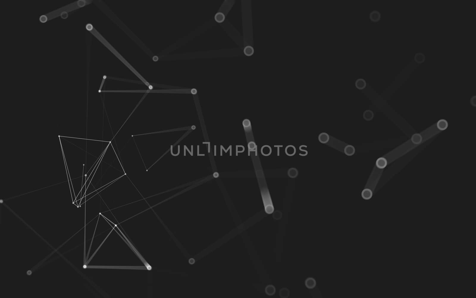 Abstract polygonal space low poly dark background with connecting dots and lines. Connection structure. 3d rendering