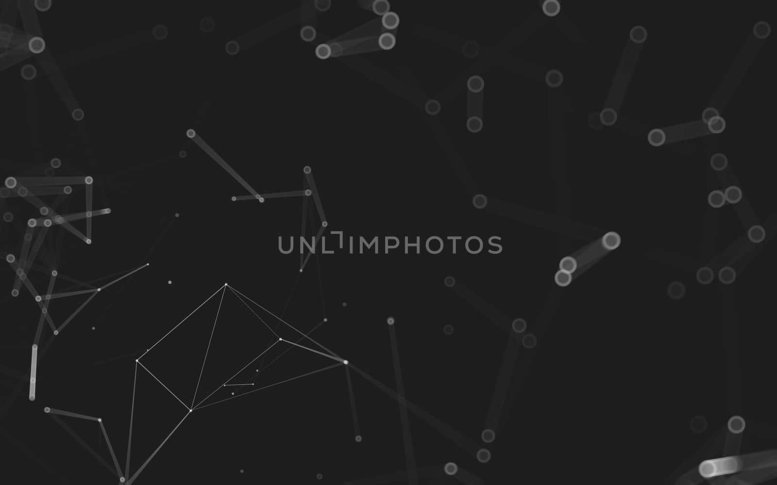 Abstract polygonal space low poly dark background with connecting dots and lines. Connection structure. 3d rendering