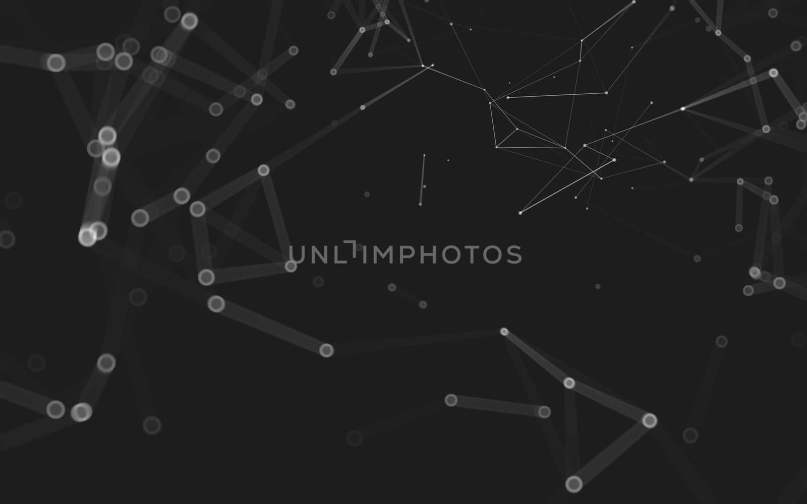 Abstract polygonal space low poly dark background with connecting dots and lines. Connection structure. 3d rendering