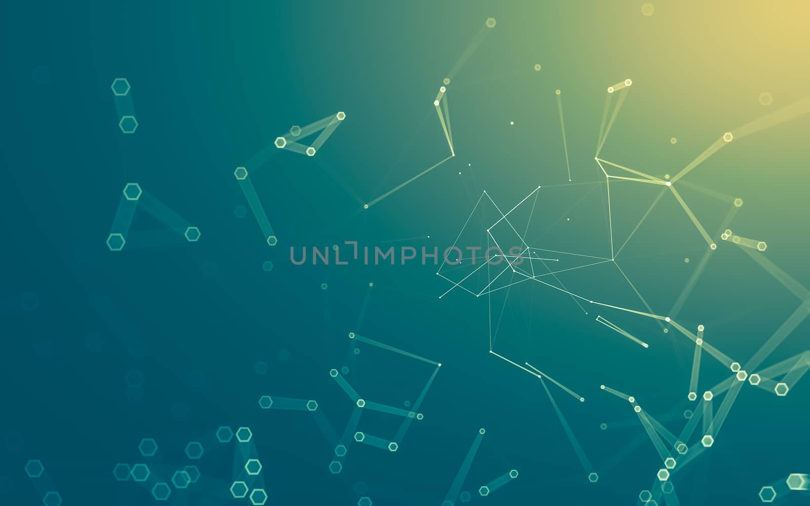 Abstract polygonal space low poly dark background with connecting dots and lines. Connection structure. 3d rendering