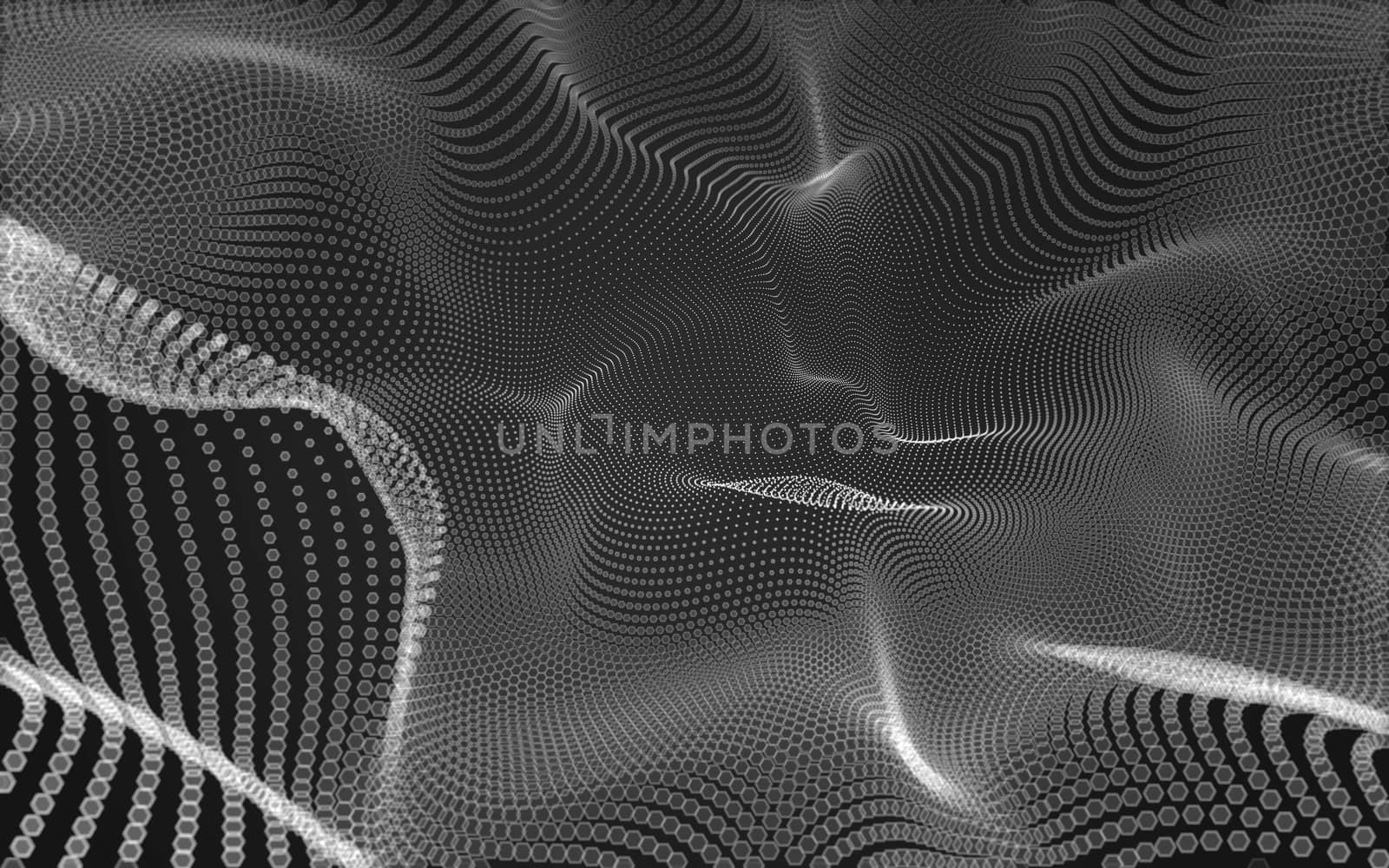 Abstract polygonal space low poly dark background, 3d rendering by teerawit