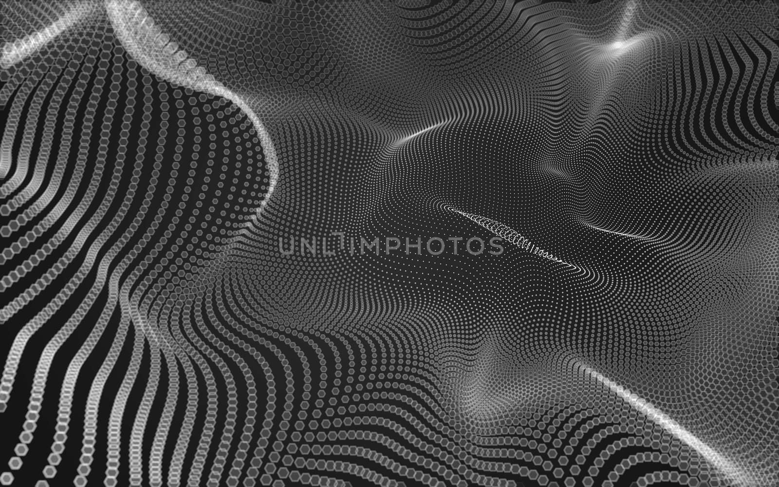 Abstract polygonal space low poly dark background, 3d rendering by teerawit