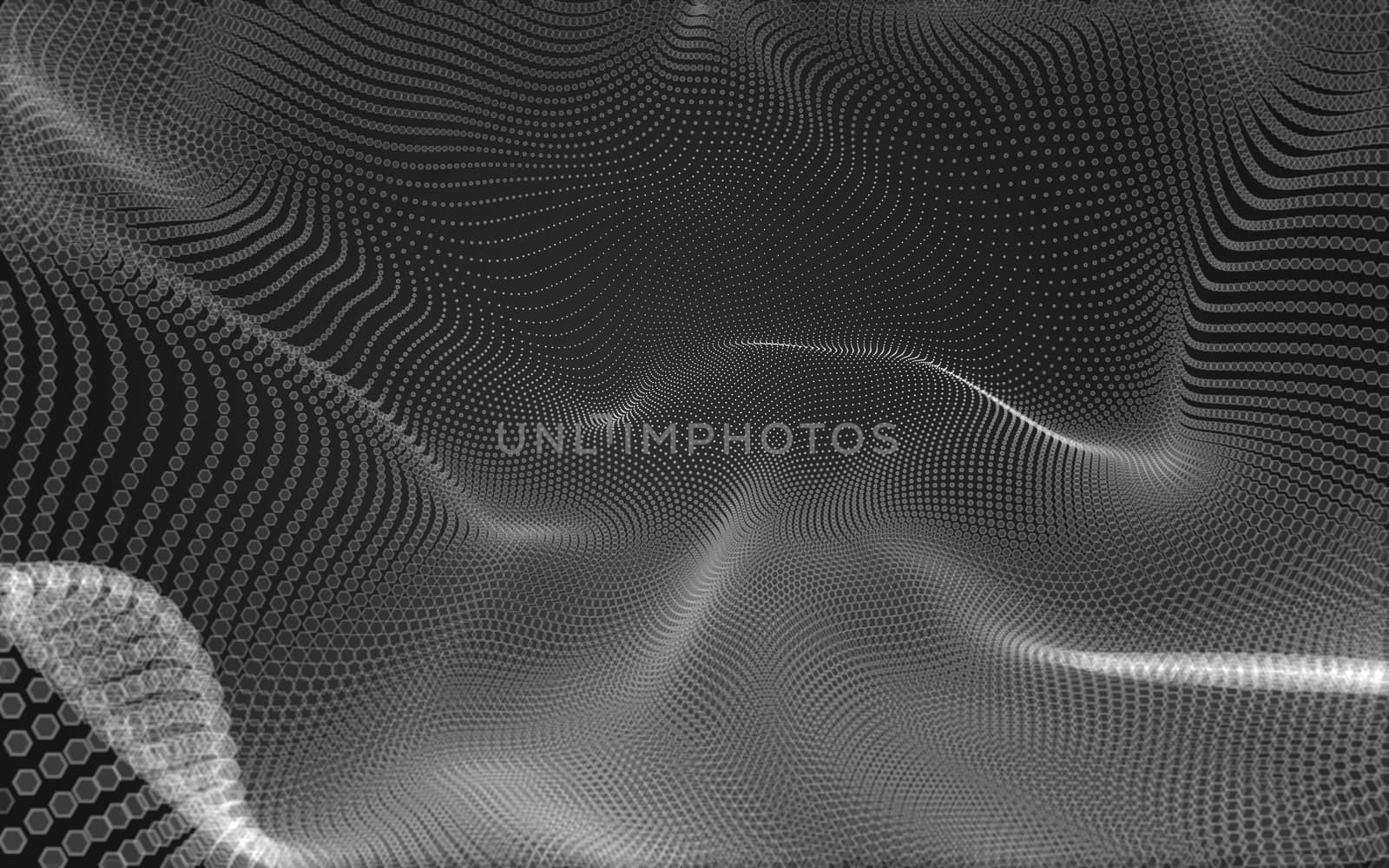 Abstract polygonal space low poly dark background with connecting dots and lines. Connection structure. 3d rendering