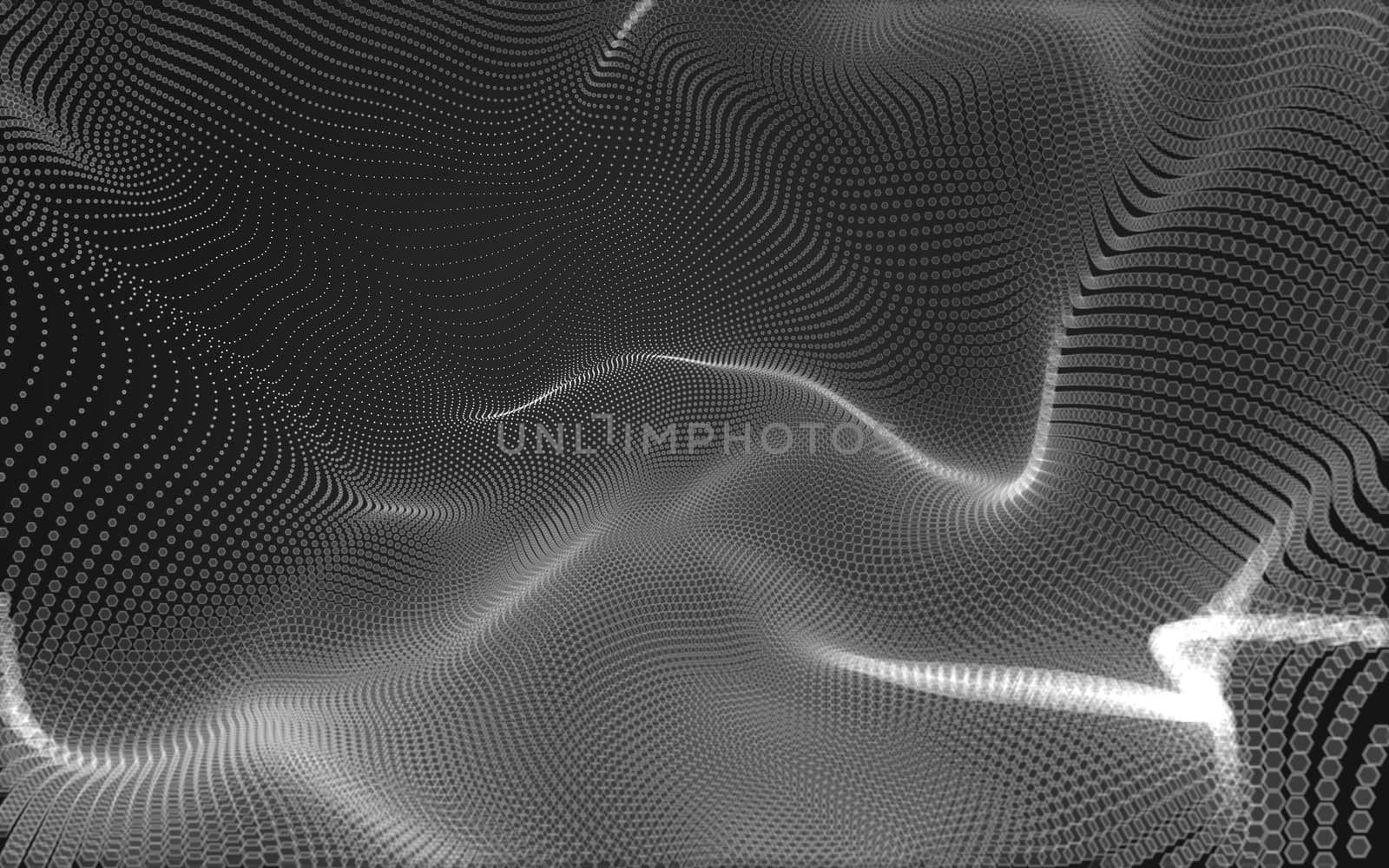 Abstract polygonal space low poly dark background, 3d rendering by teerawit