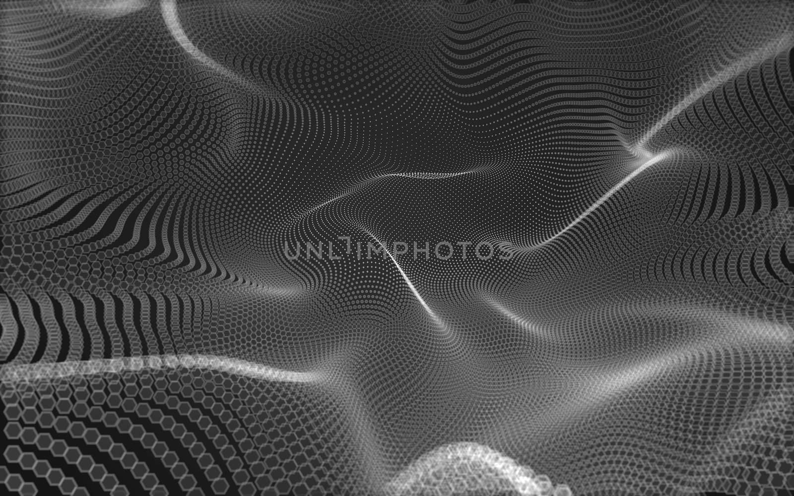 Abstract polygonal space low poly dark background, 3d rendering by teerawit