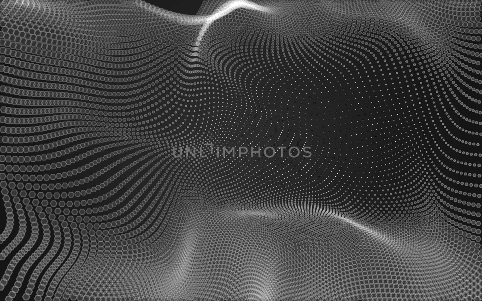 Abstract polygonal space low poly dark background with connecting dots and lines. Connection structure. 3d rendering