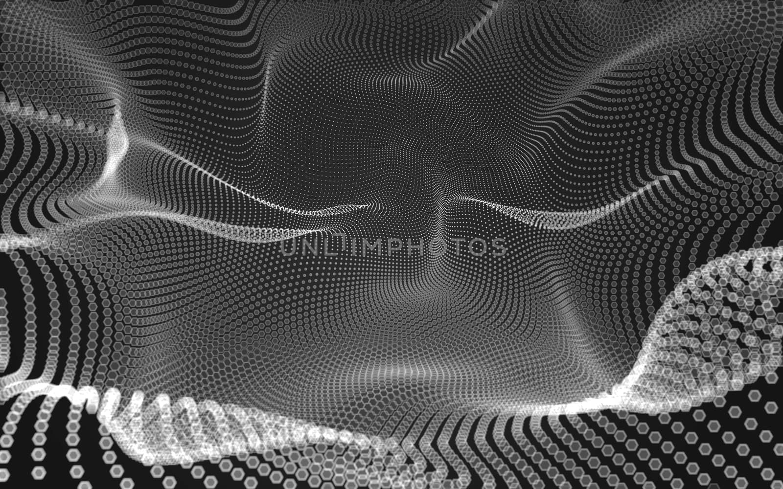 Abstract polygonal space low poly dark background with connecting dots and lines. Connection structure. 3d rendering