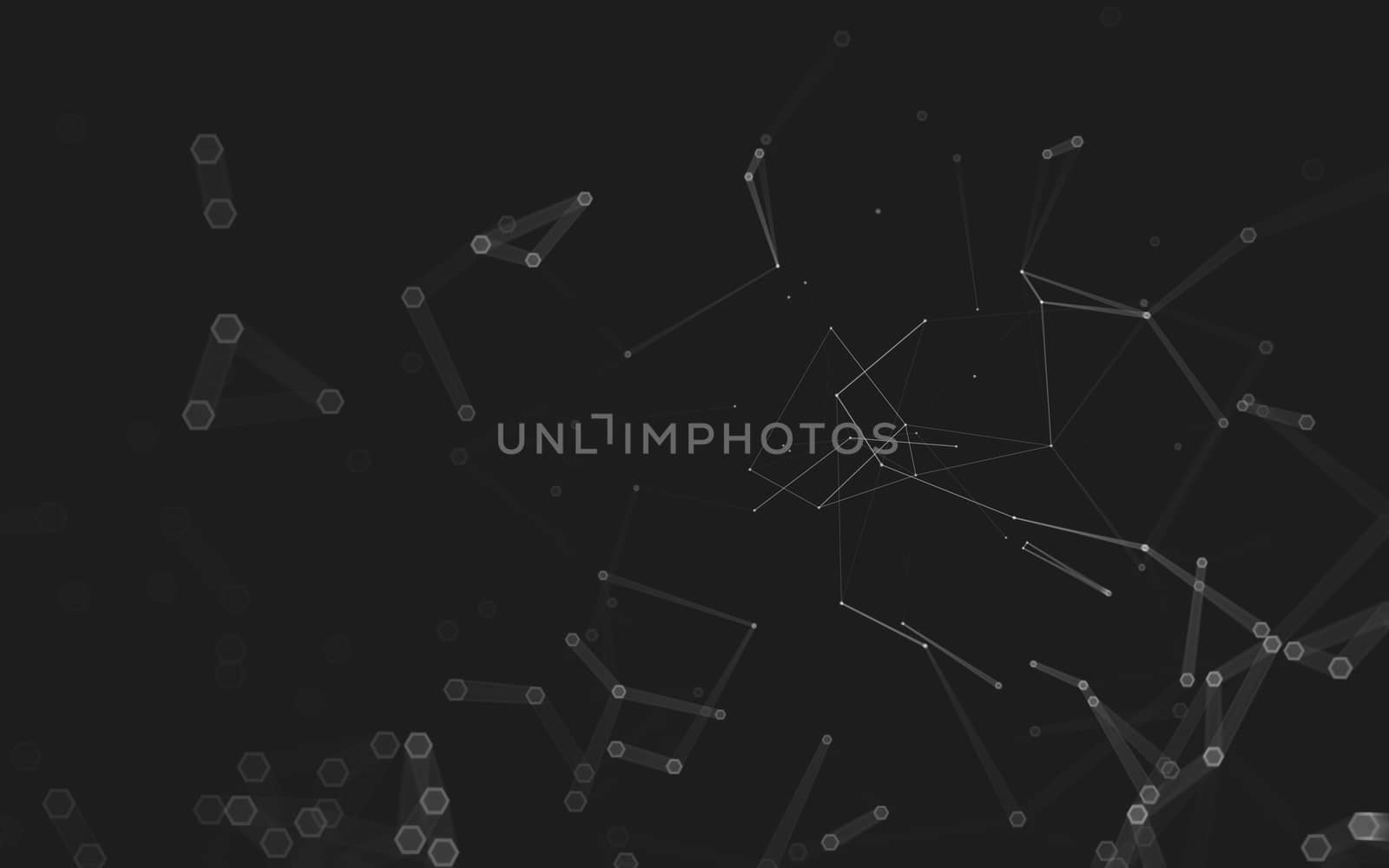 Abstract polygonal space low poly dark background with connecting dots and lines. Connection structure. 3d rendering