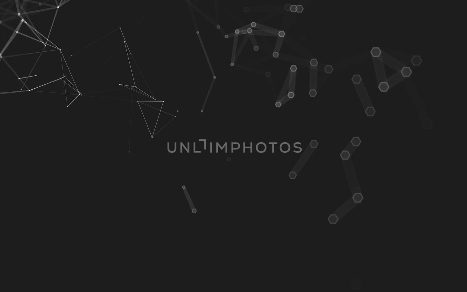 Abstract polygonal space low poly dark background, 3d rendering by teerawit