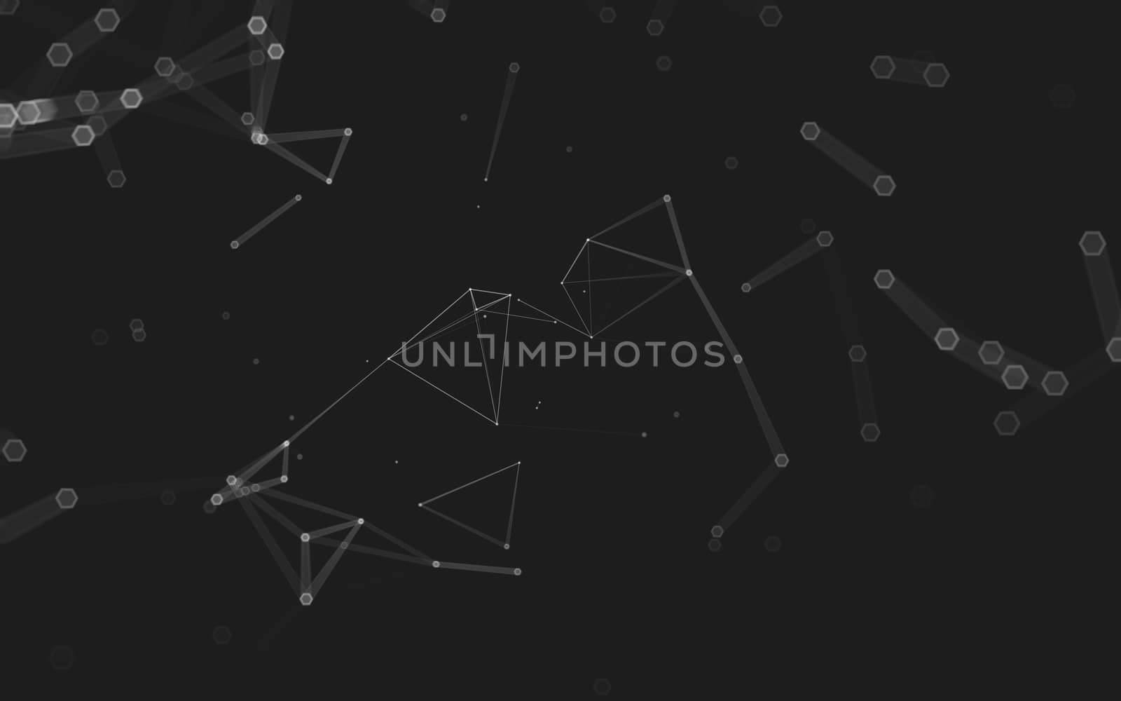 Abstract polygonal space low poly dark background with connecting dots and lines. Connection structure. 3d rendering