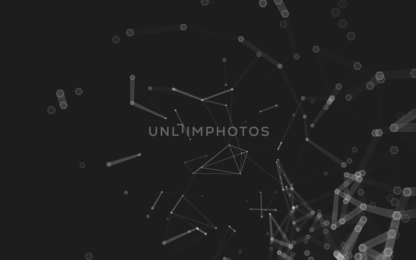 Abstract polygonal space low poly dark background, 3d rendering by teerawit