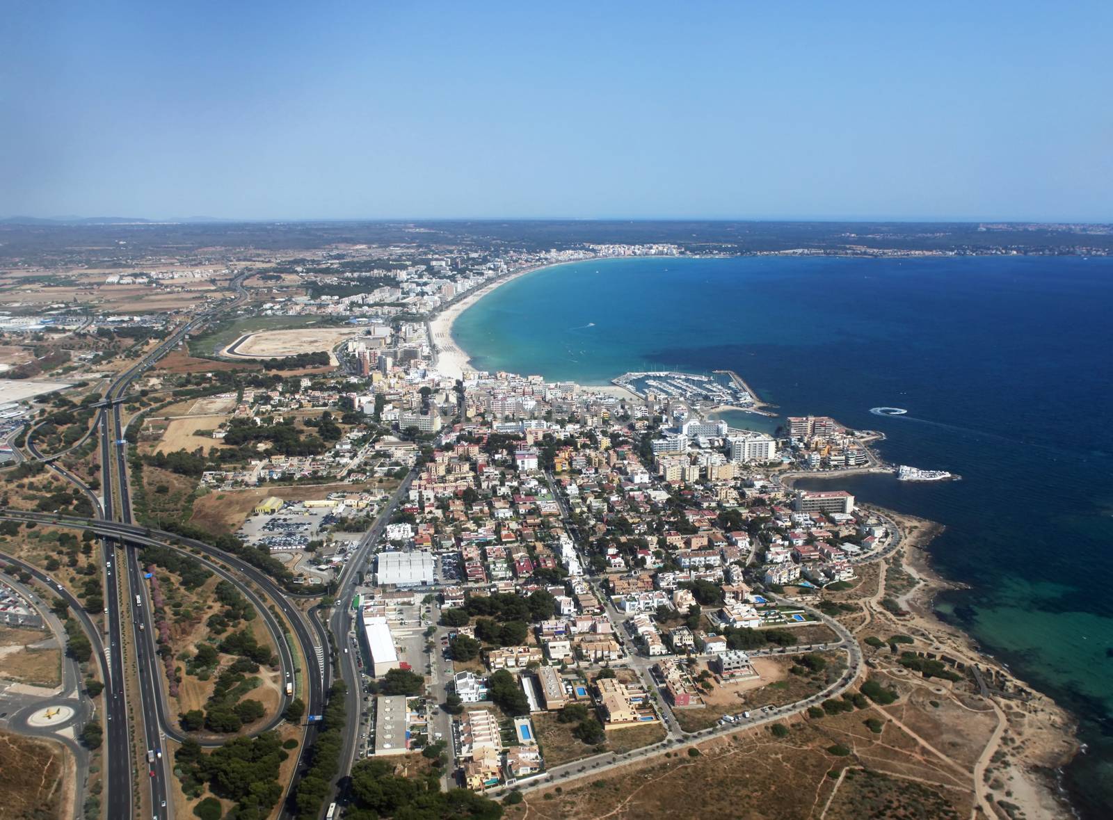 Areal view of residential zone in the island of Mallorca