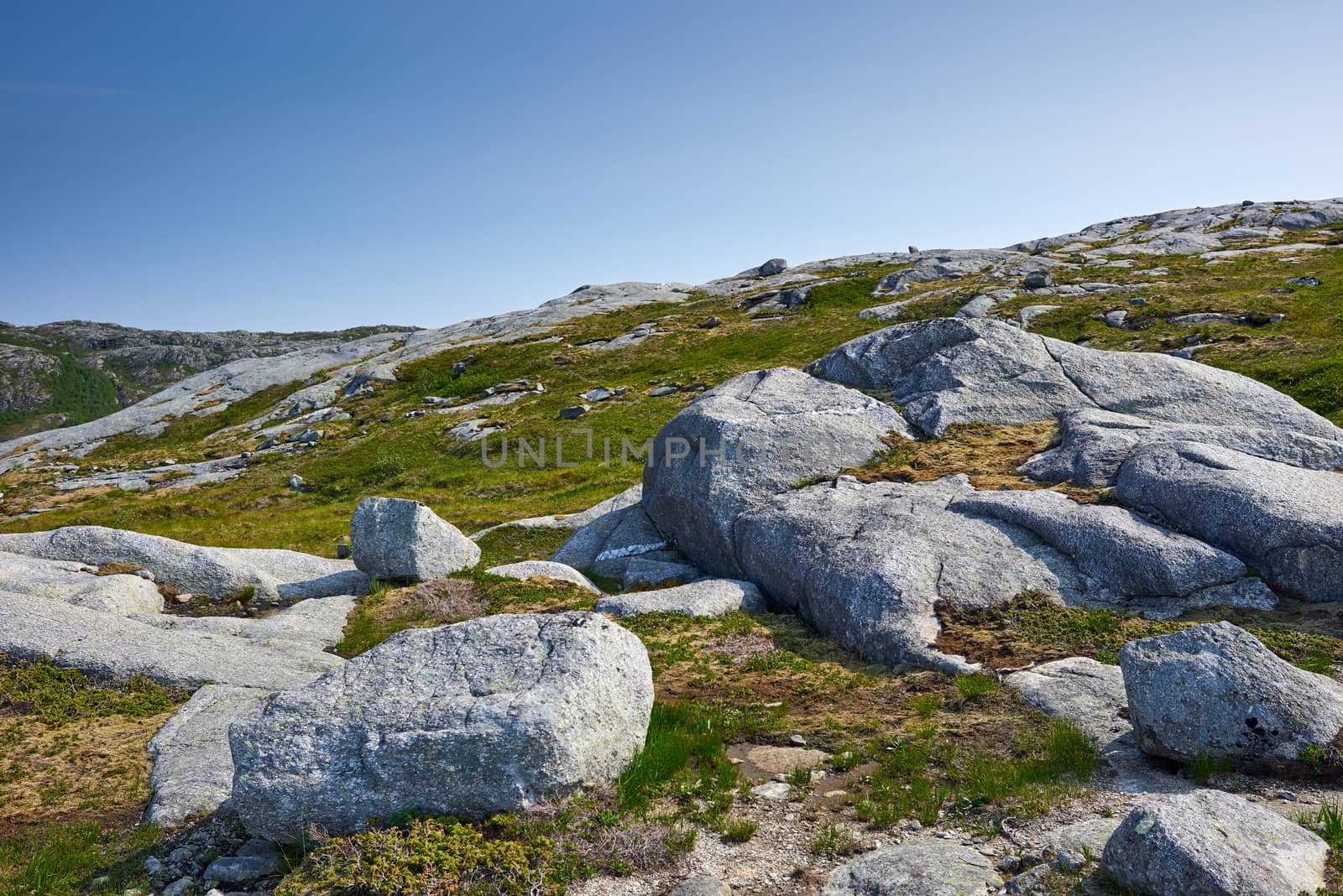 Rock formations in Vettfjellet, Helgeland, Norway.
