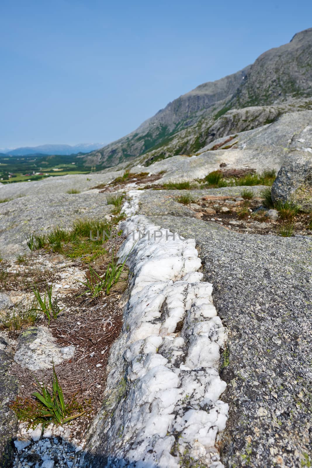 Marble vain in a mountain.