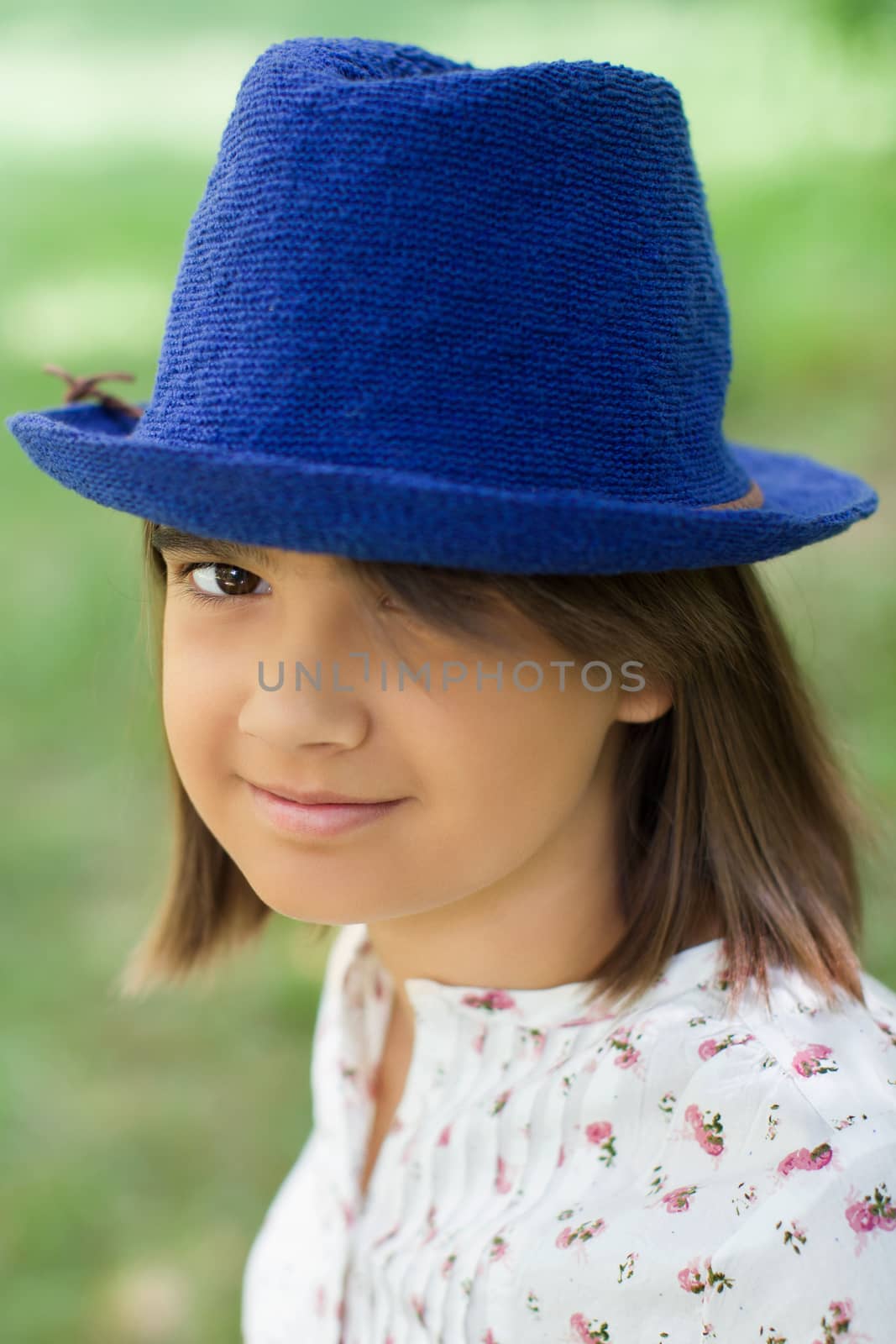 Portrait of a girl close-up in a headdress