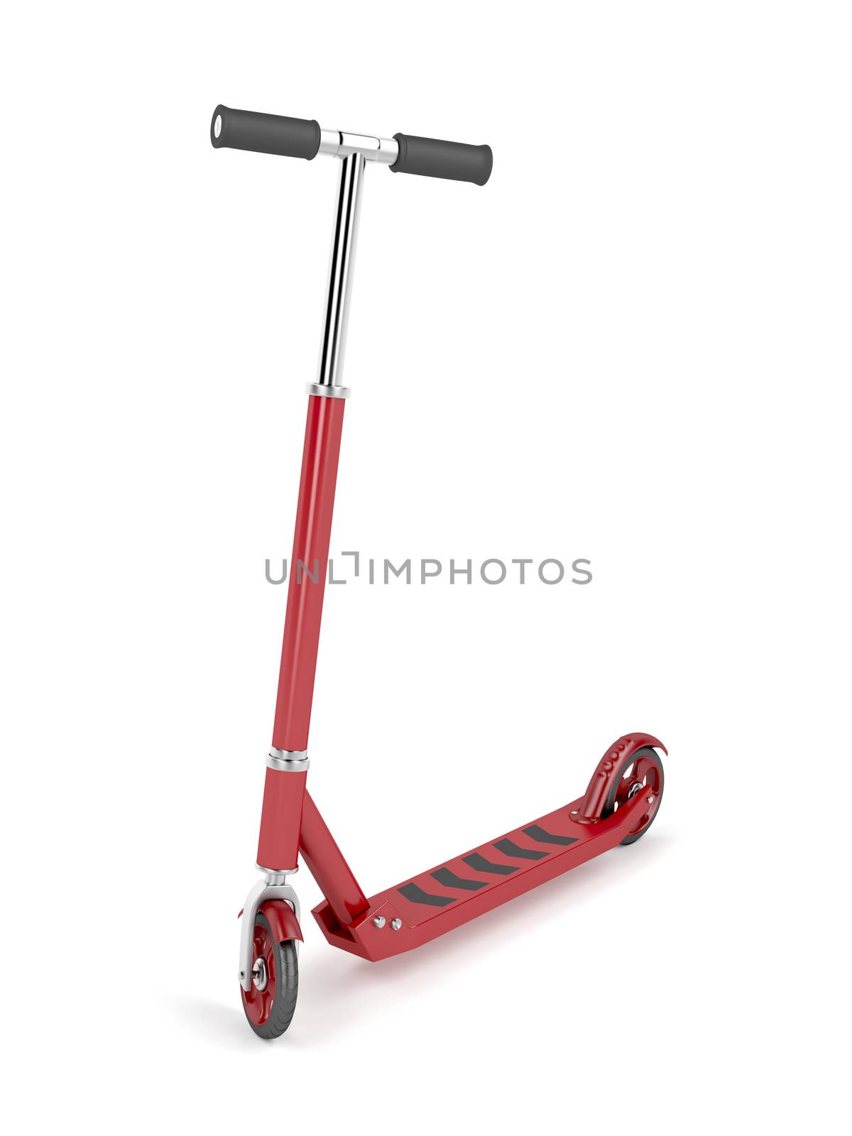 Red kick scooter by magraphics