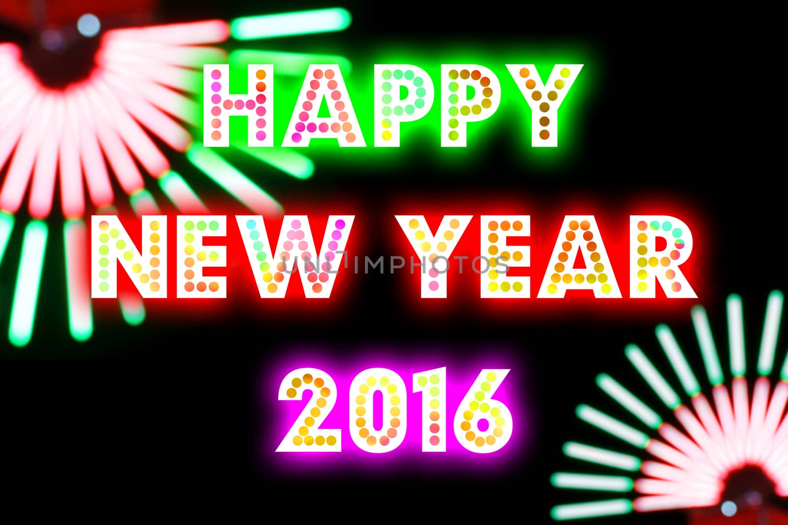 HAPPY NEW YEAR 2016 word with colorful decoration by mranucha