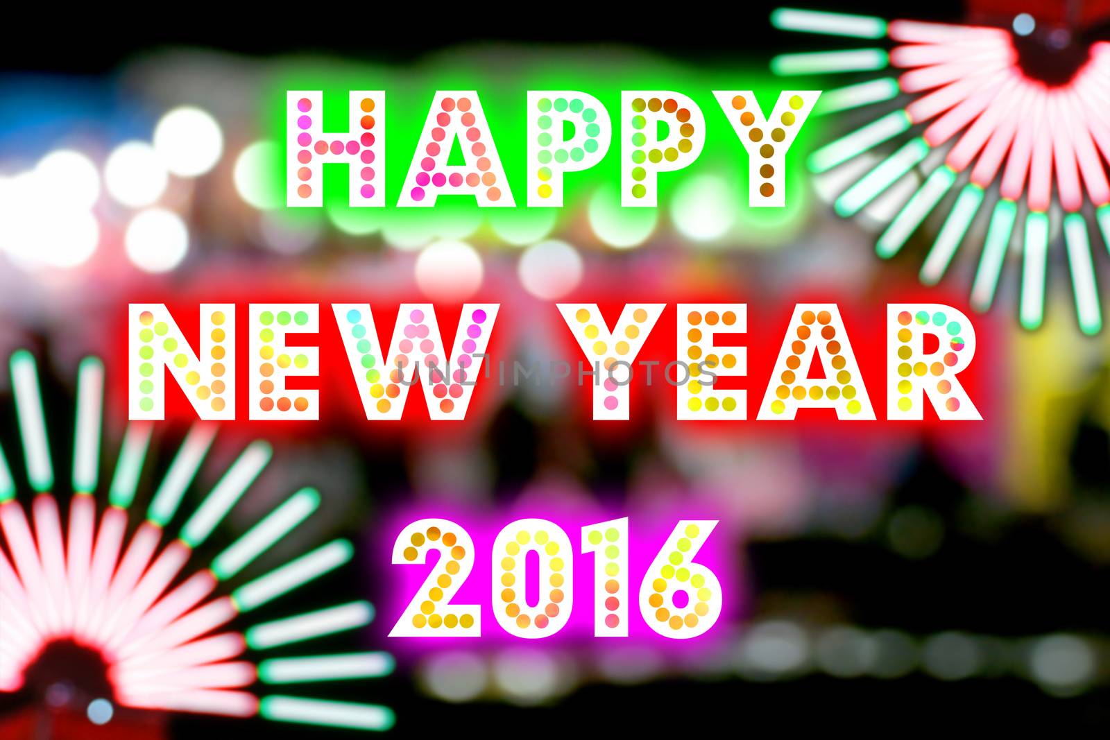 HAPPY NEW YEAR 2016 word with colorful decoration by mranucha