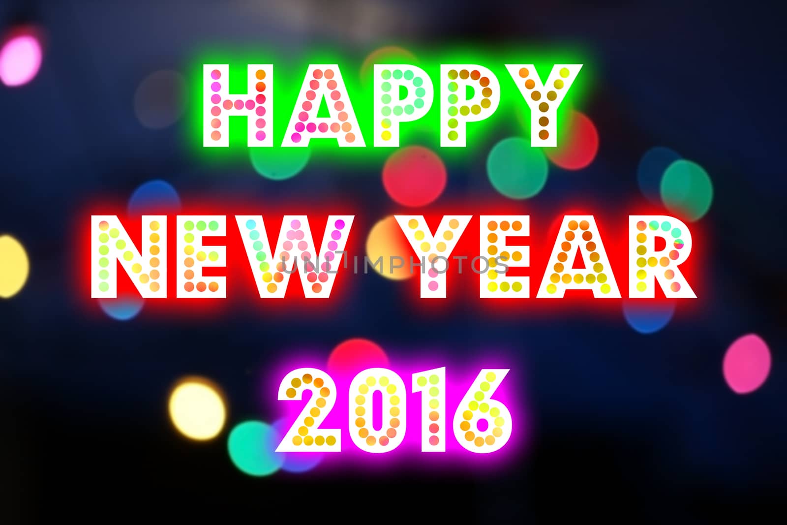 HAPPY NEW YEAR 2016 word with colorful decoration by mranucha