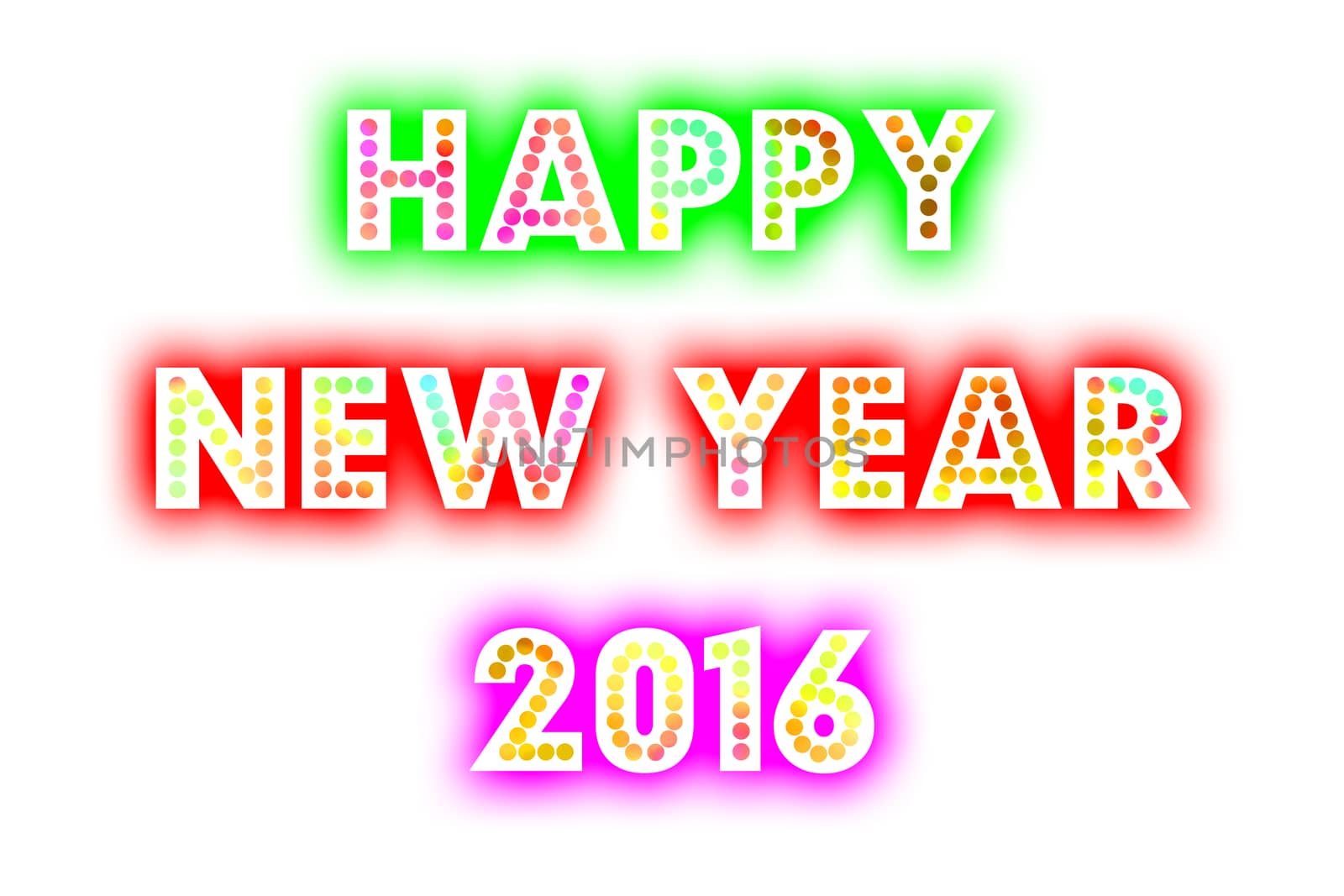 HAPPY NEW YEAR 2016 word with colorful decoration by mranucha