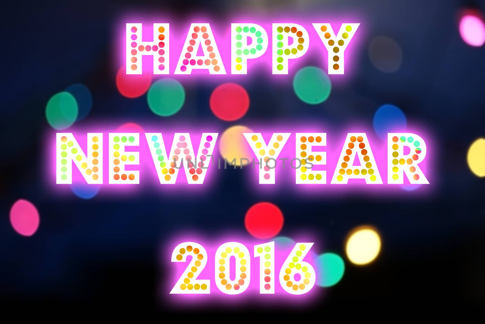 HAPPY NEW YEAR 2016 word with colorful decoration by mranucha