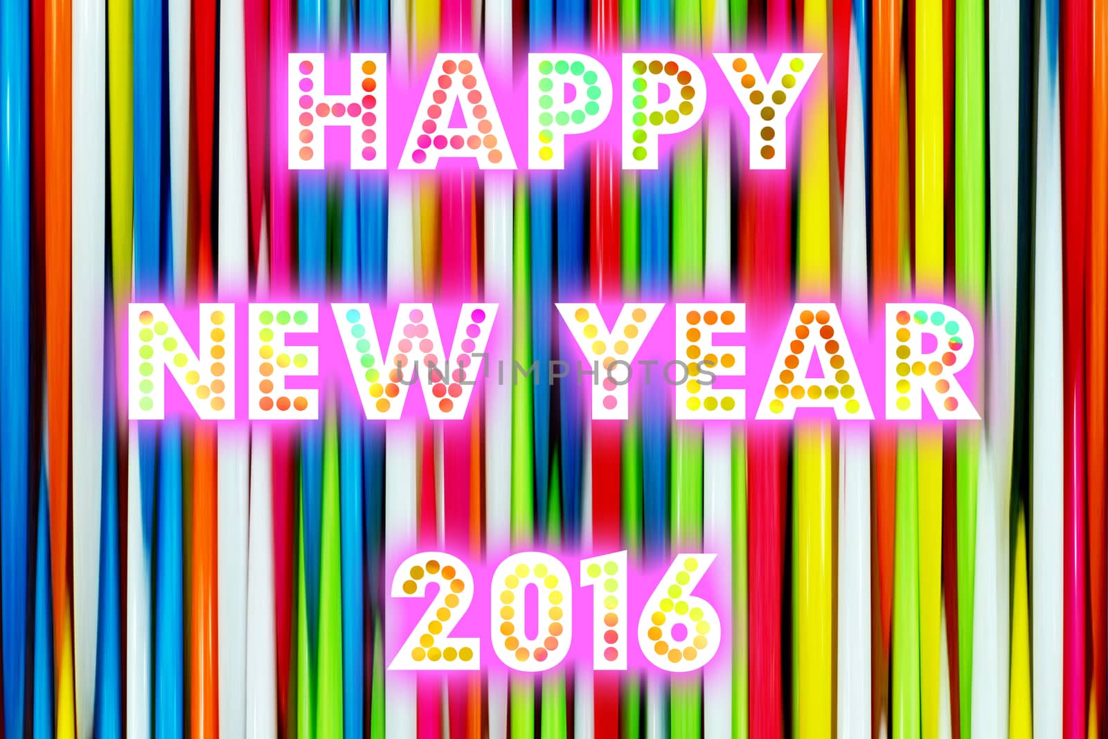 HAPPY NEW YEAR 2016 word with colorful decoration by mranucha