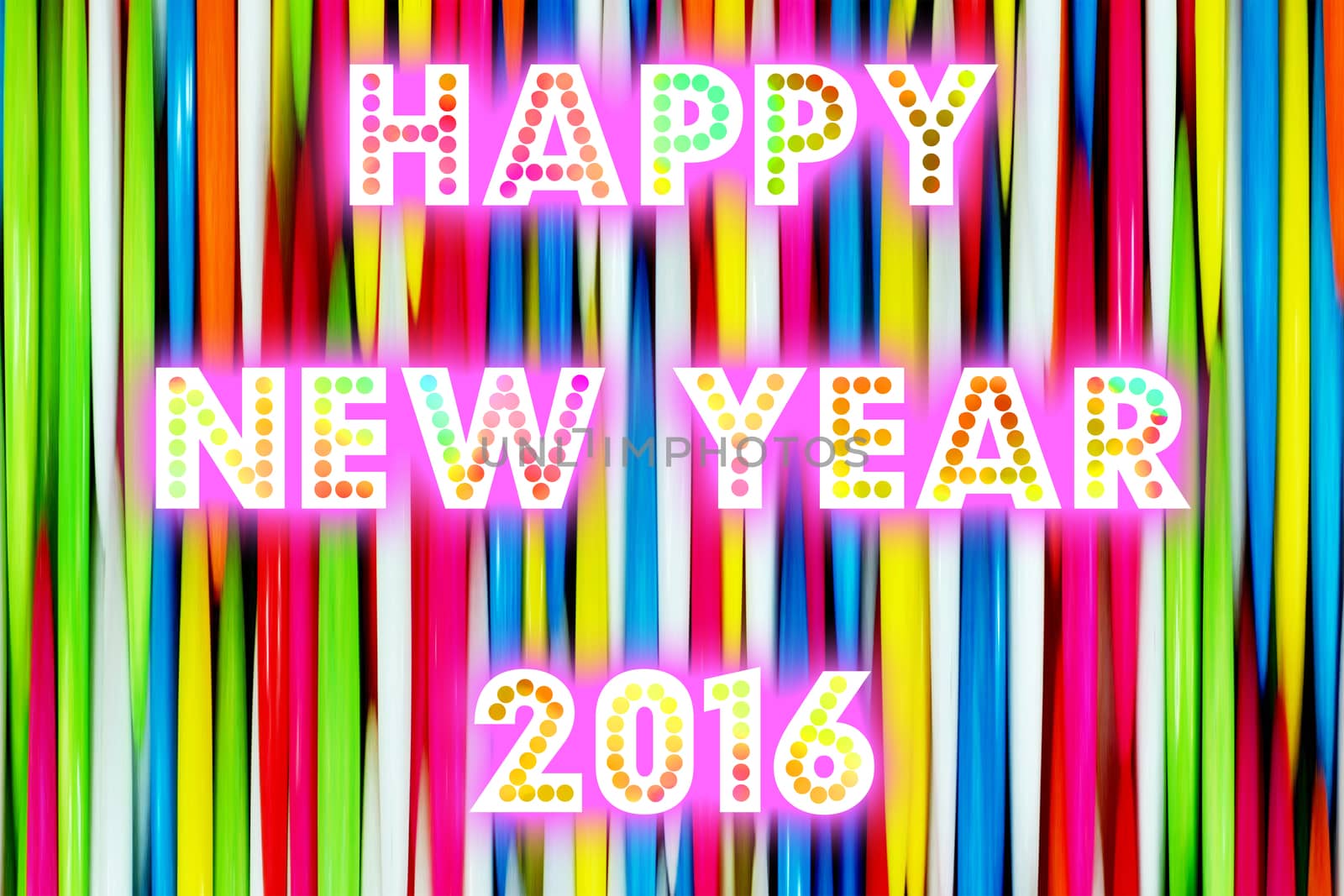 HAPPY NEW YEAR 2016 word with colorful decoration