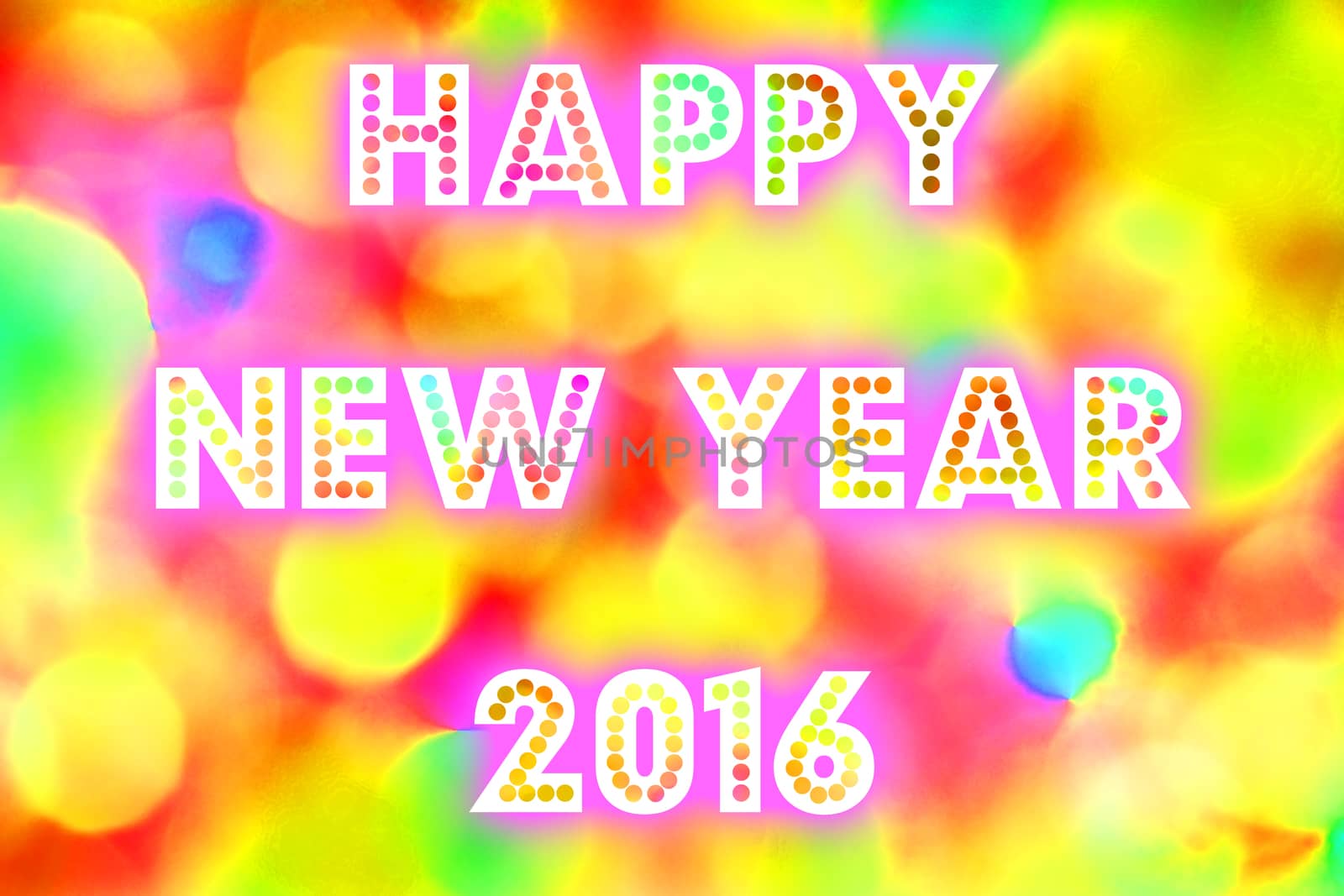 HAPPY NEW YEAR 2016 word with colorful decoration