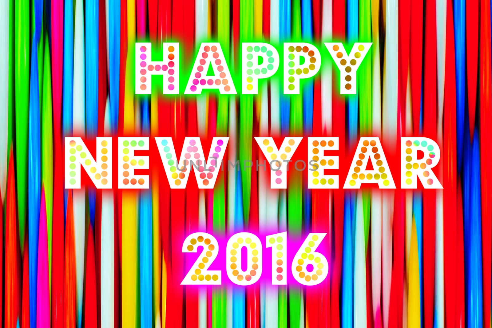 HAPPY NEW YEAR 2016 word with colorful decoration