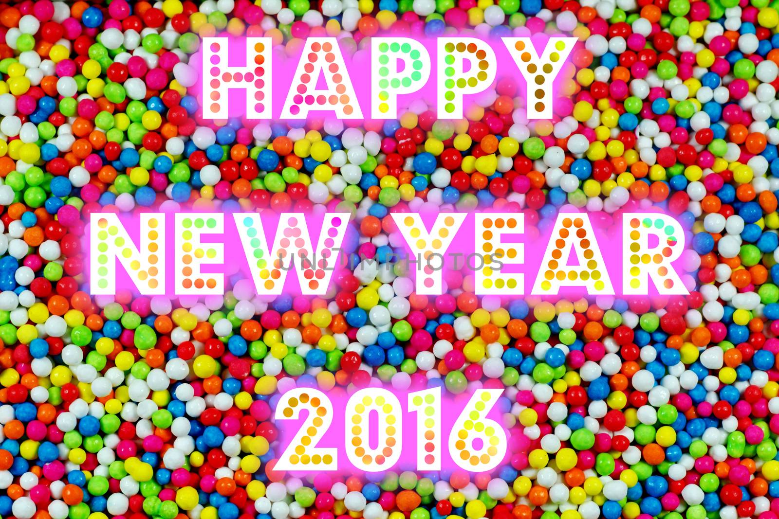 HAPPY NEW YEAR 2016 word with colorful decoration