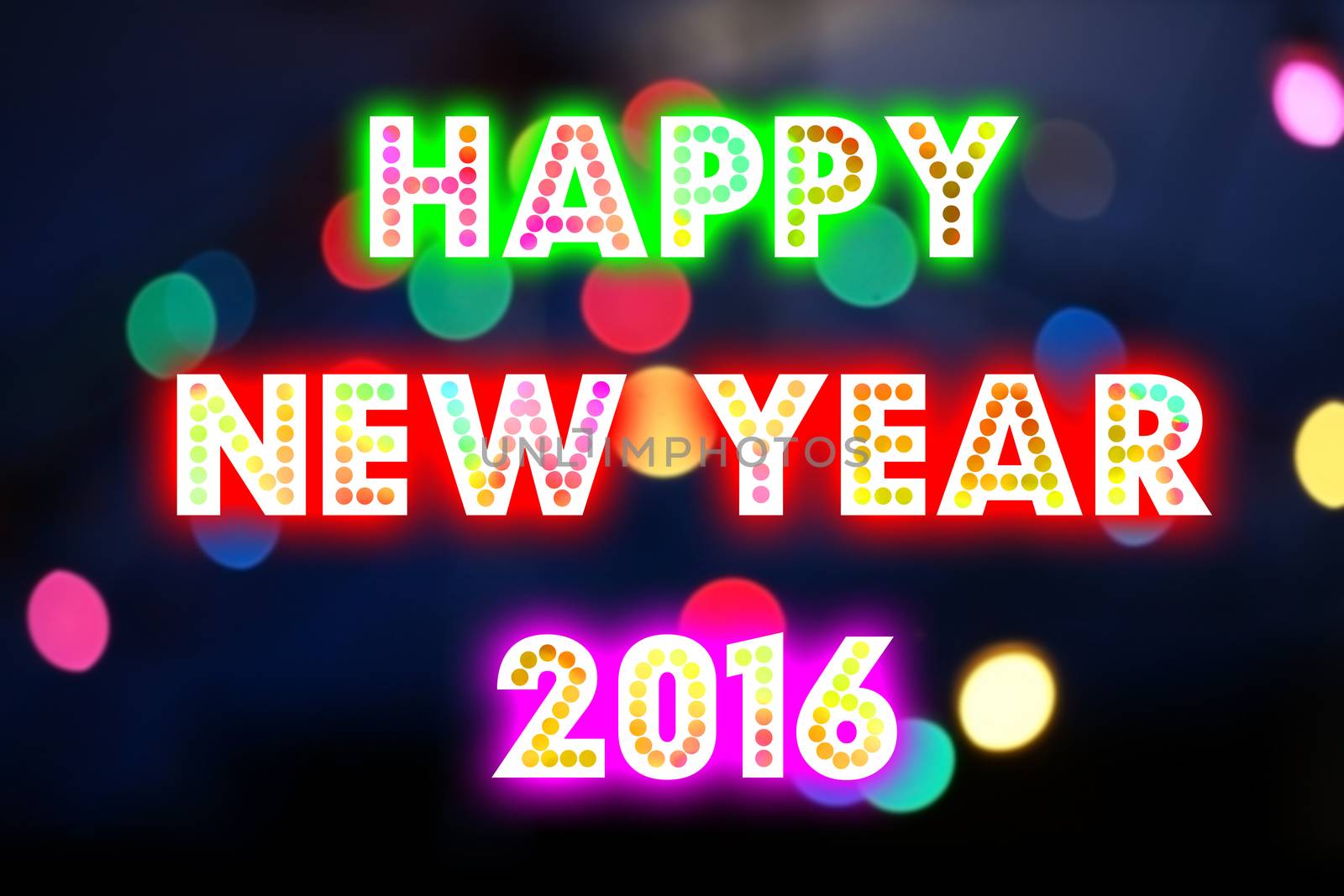 HAPPY NEW YEAR 2016 word with colorful decoration