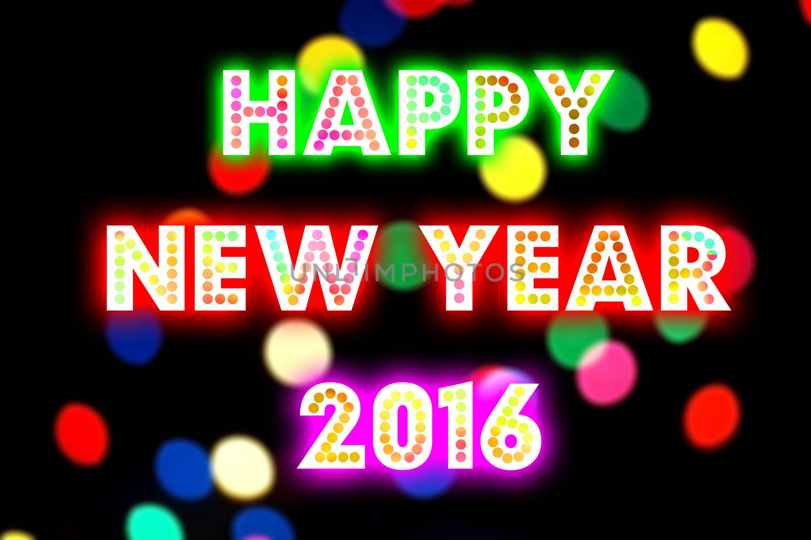 HAPPY NEW YEAR 2016 word with colorful decoration by mranucha