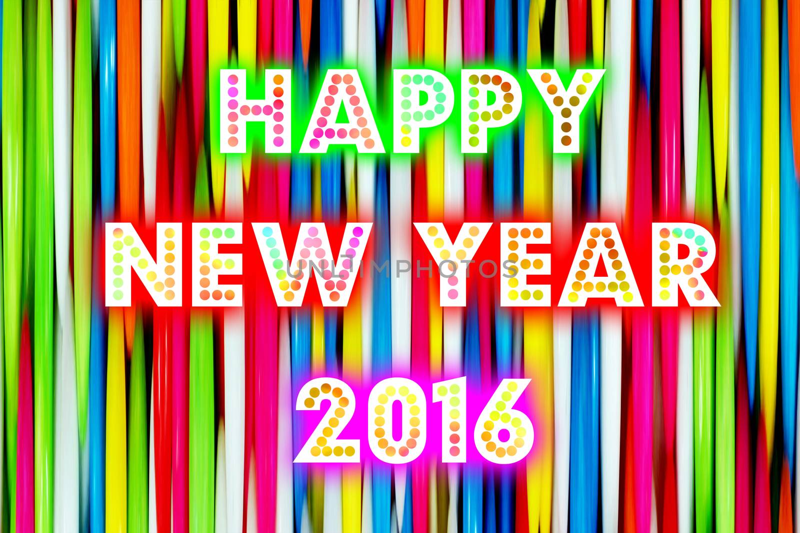 HAPPY NEW YEAR 2016 word with colorful decoration by mranucha