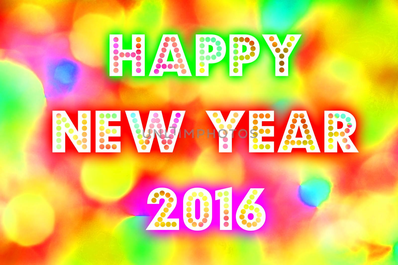 HAPPY NEW YEAR 2016 word with colorful decoration by mranucha