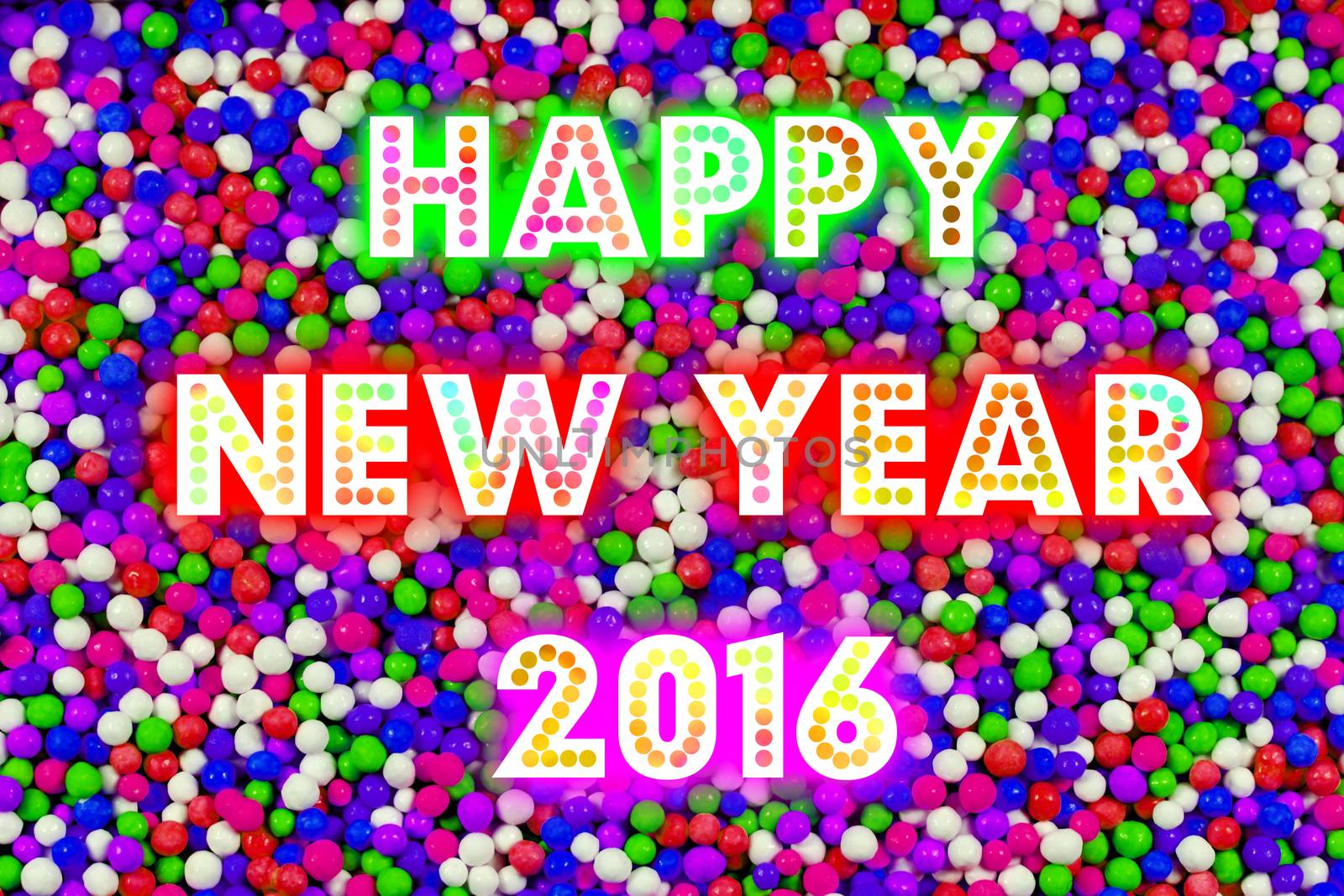 HAPPY NEW YEAR 2016 word with colorful decoration by mranucha