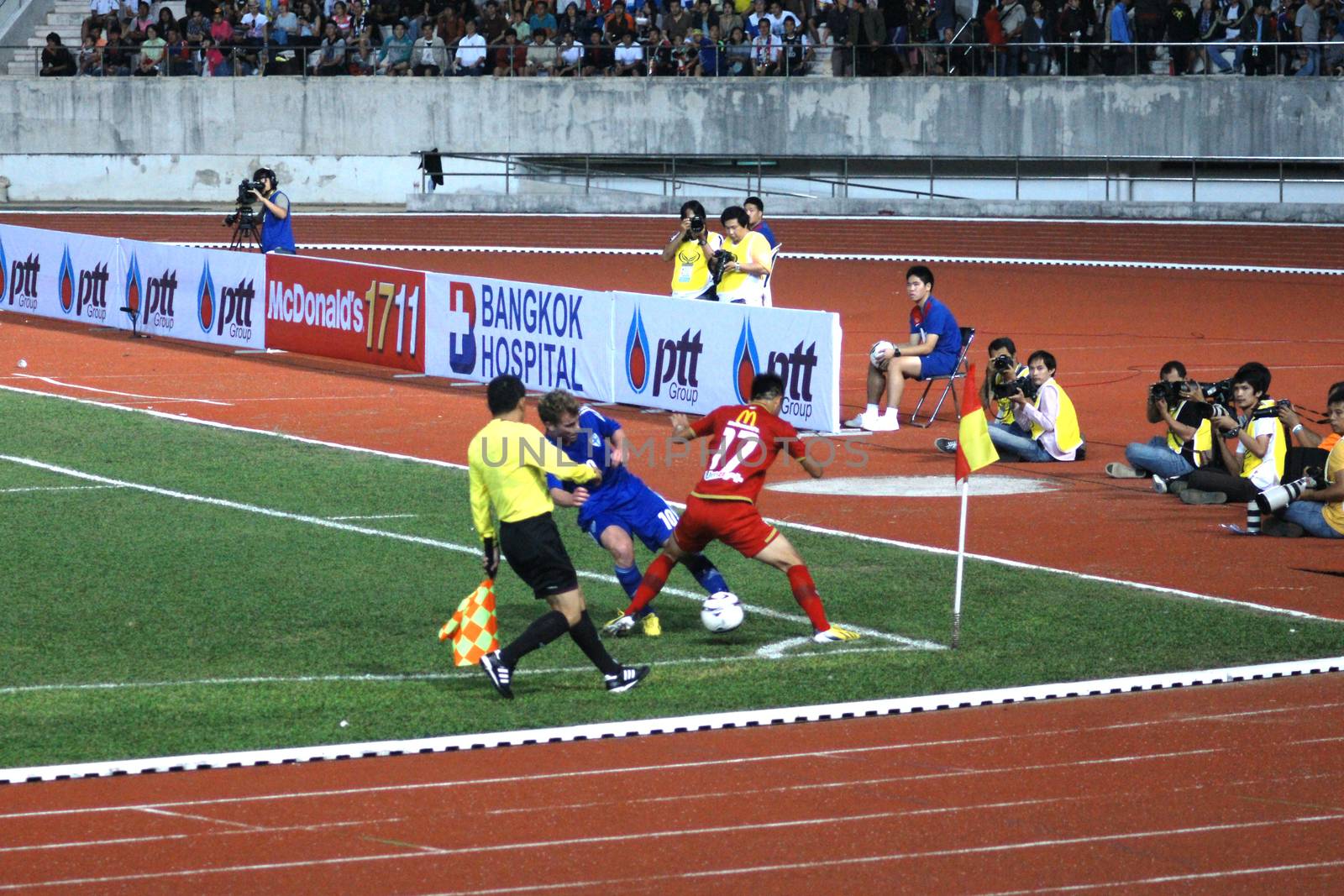 The 42nd King's cup international football match between Thailand and Finland at 700th Anniversary Stadium in Chiangmai, Thailand. Finland defeat Thailand 3-1 to win. by mranucha