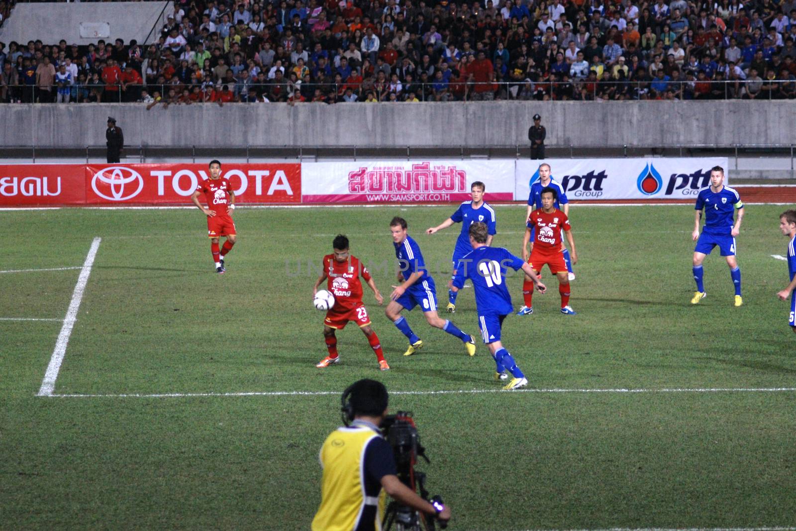 The 42nd King's cup international football match between Thailand and Finland at 700th Anniversary Stadium in Chiangmai, Thailand. Finland defeat Thailand 3-1 to win. by mranucha