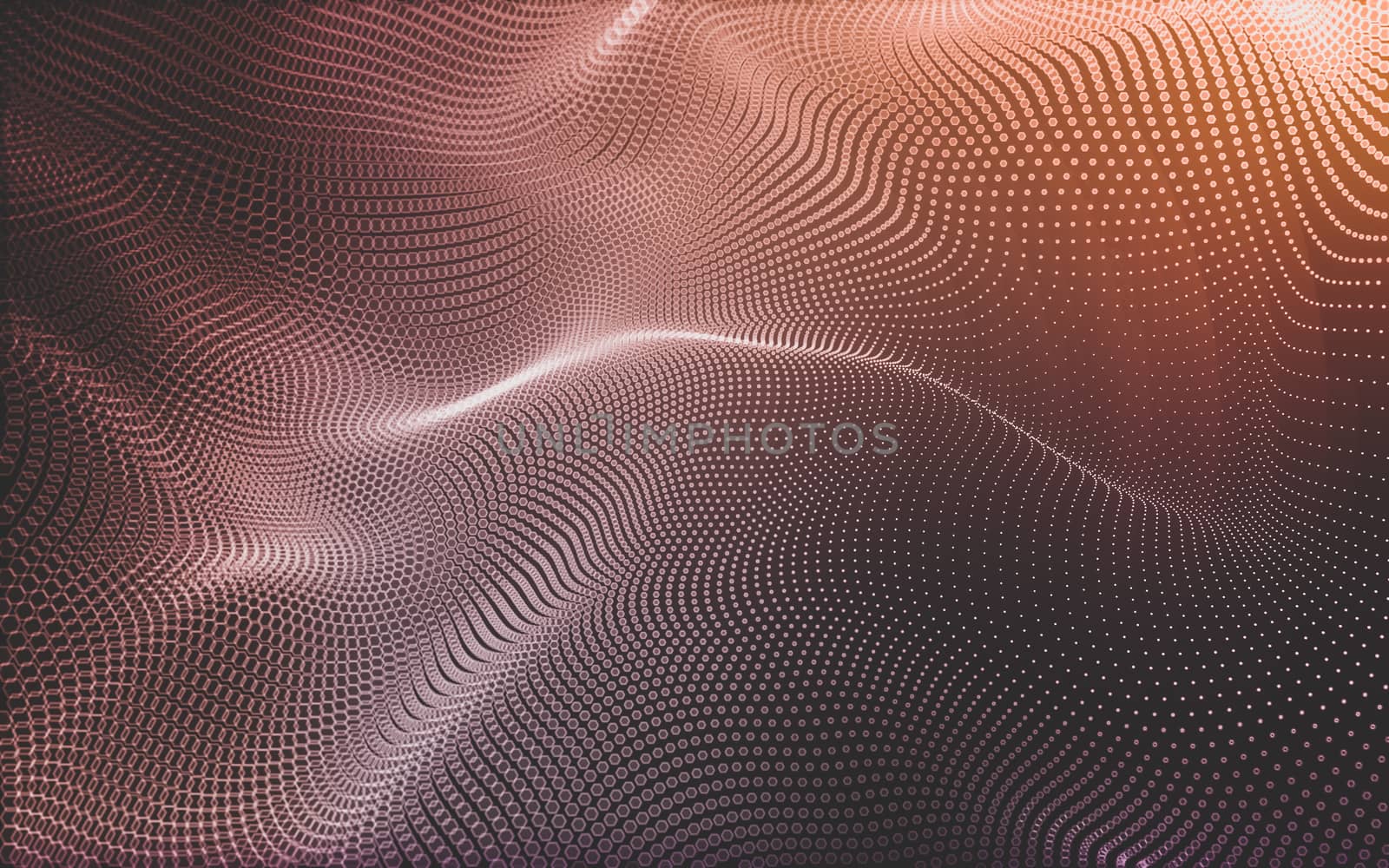 Abstract polygonal space low poly dark background, 3d rendering by teerawit