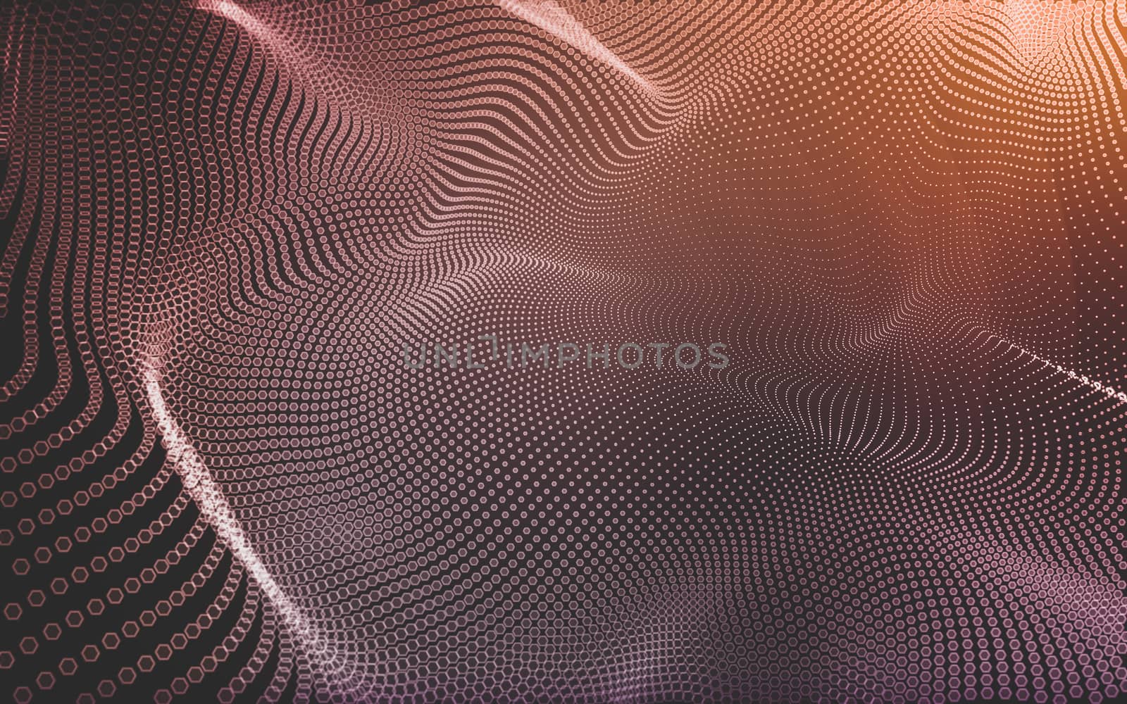 Abstract polygonal space low poly dark background, 3d rendering by teerawit