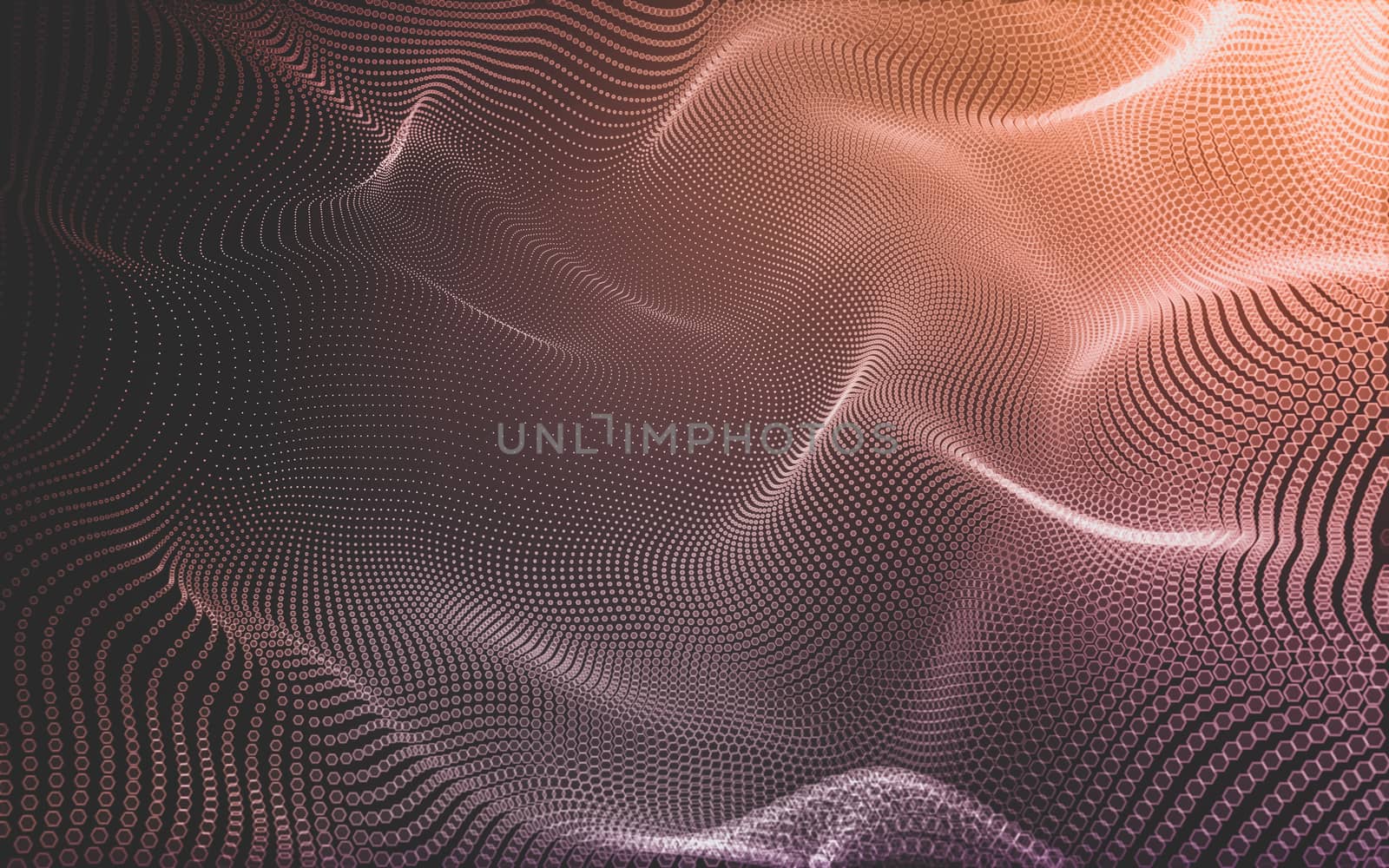 Abstract polygonal space low poly dark background with connecting dots and lines. Connection structure. 3d rendering