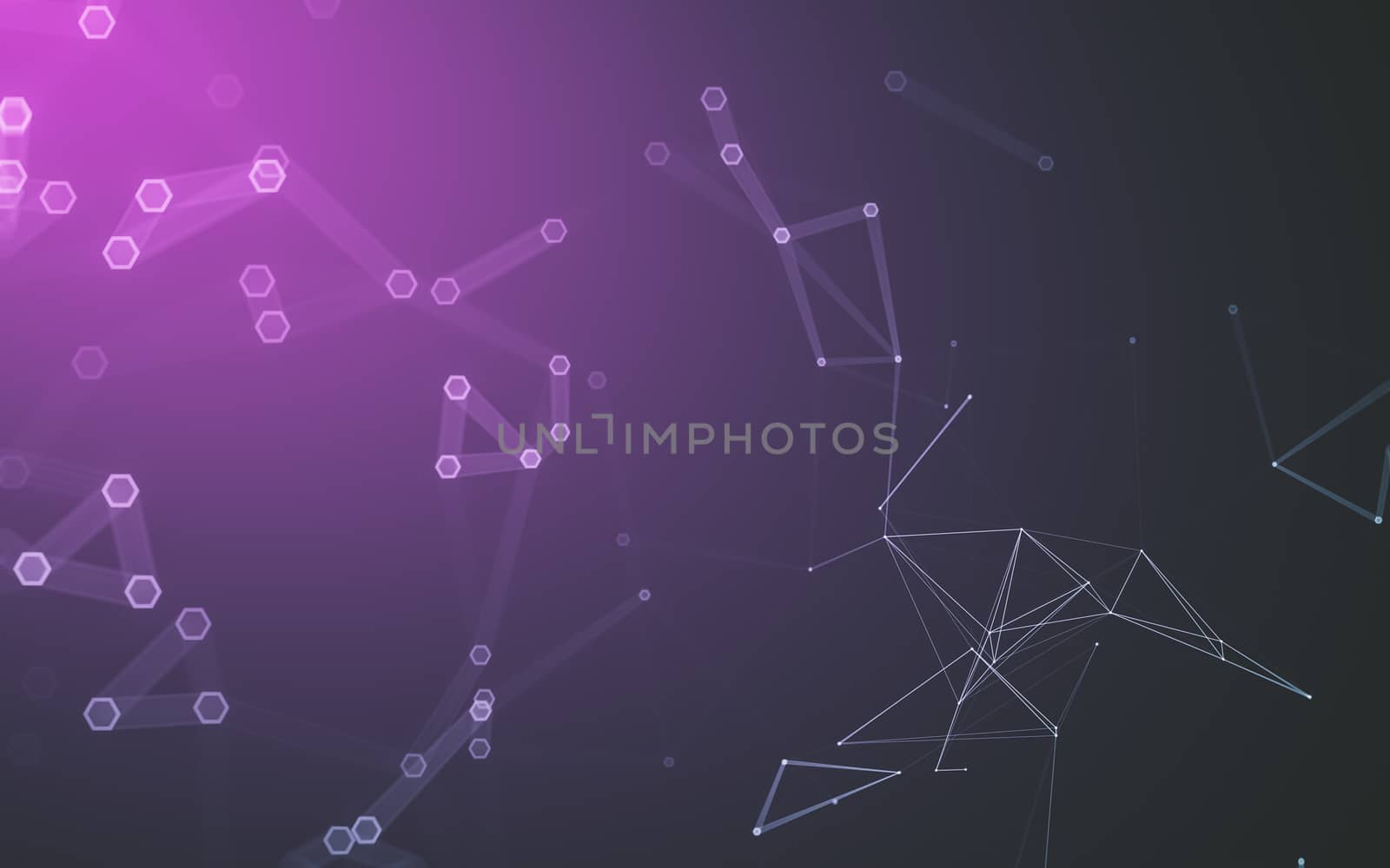 Abstract polygonal space low poly dark background, 3d rendering by teerawit