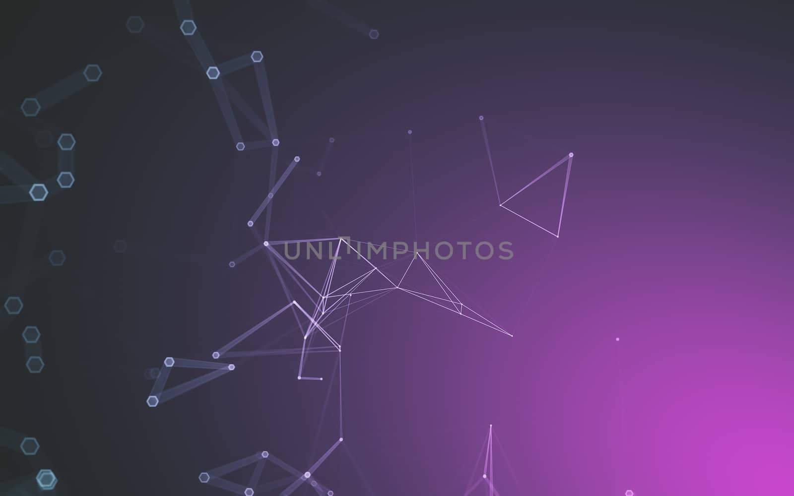 Abstract polygonal space low poly dark background, 3d rendering by teerawit