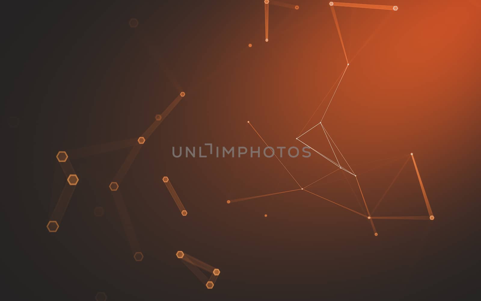 Abstract polygonal space low poly dark background with connecting dots and lines. Connection structure. 3d rendering