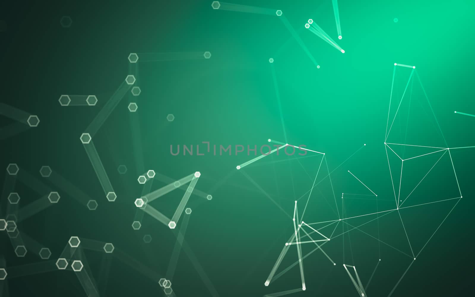 Abstract polygonal space low poly dark background with connecting dots and lines. Connection structure. 3d rendering