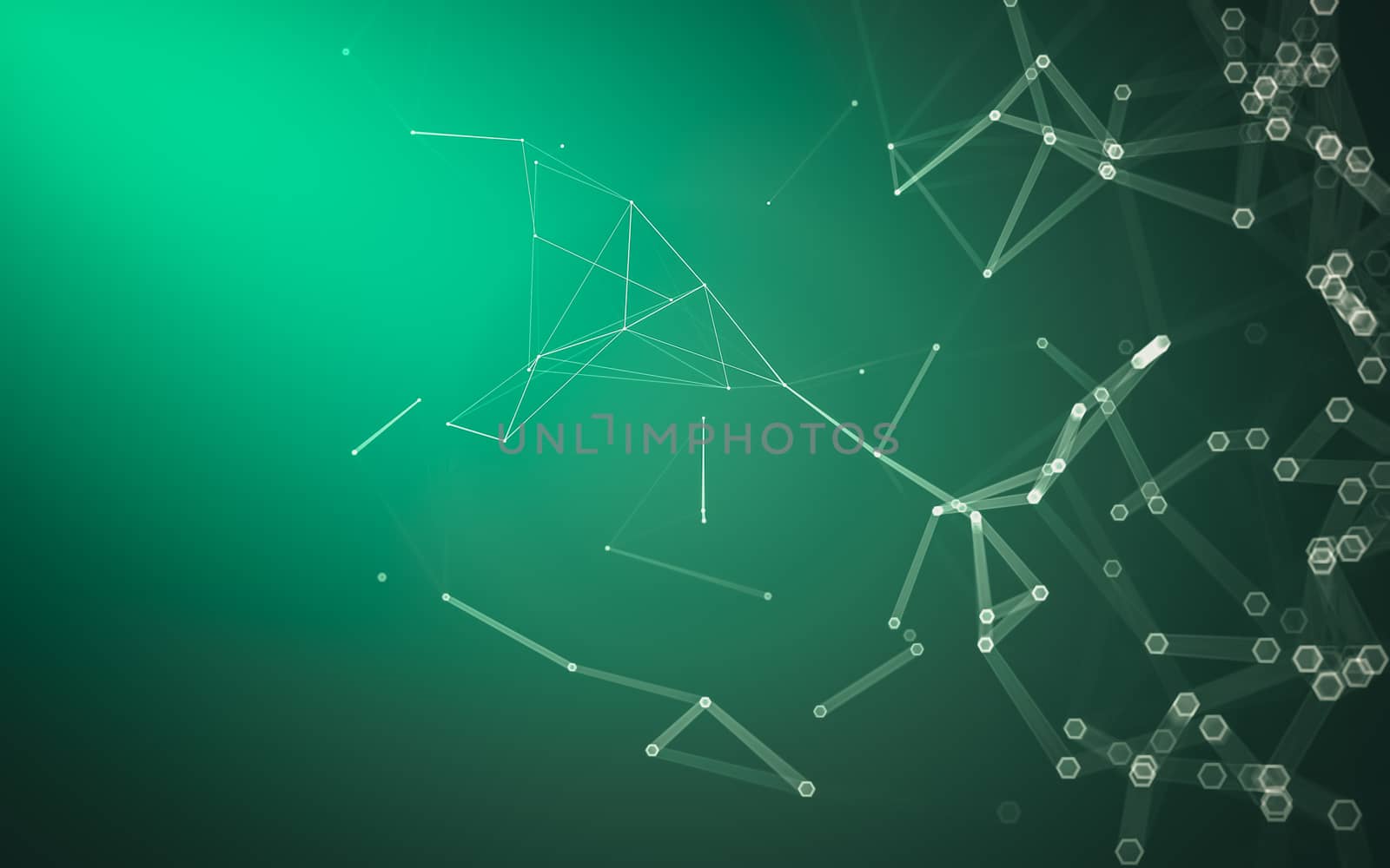 Abstract polygonal space low poly dark background with connecting dots and lines. Connection structure. 3d rendering