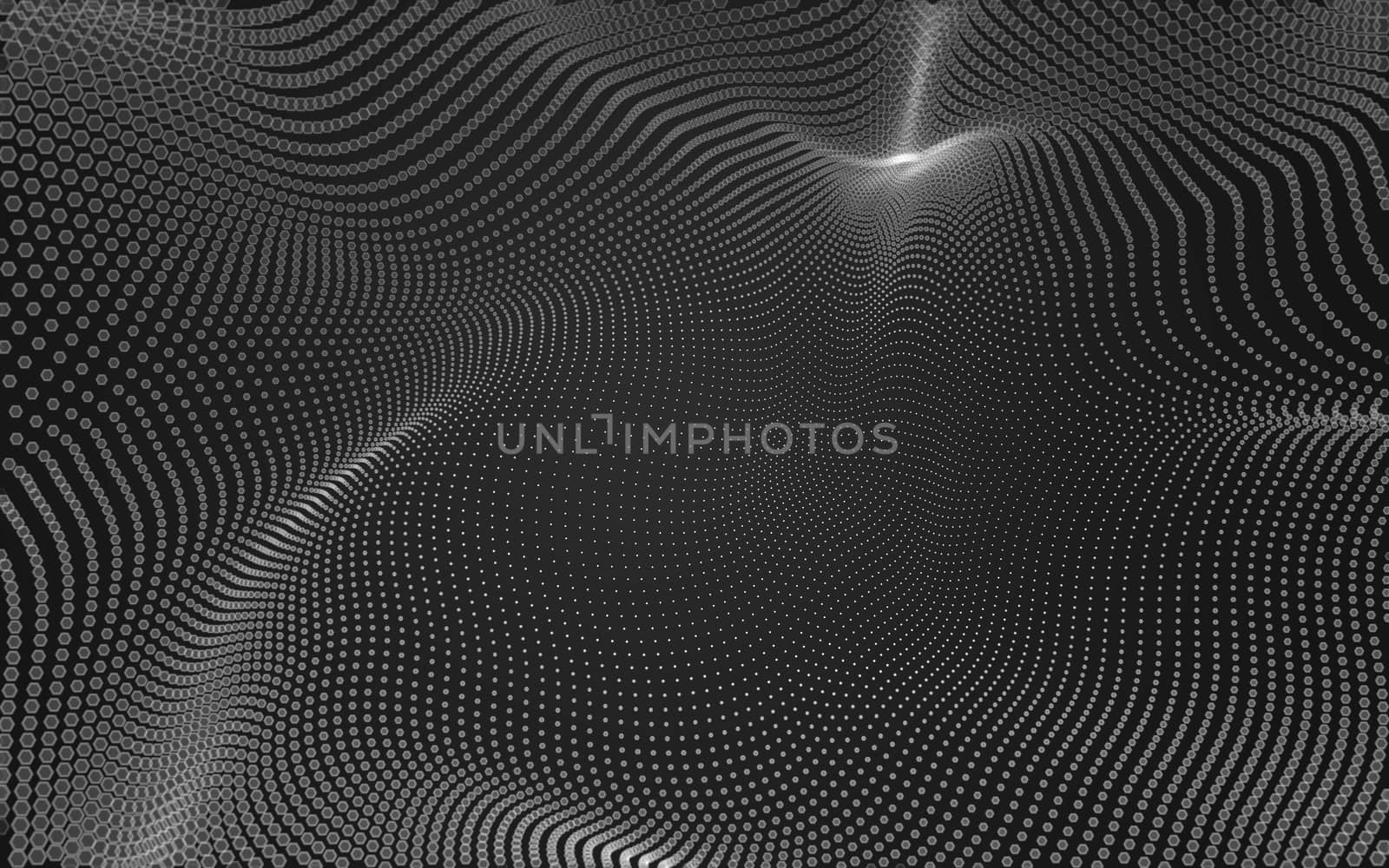 Abstract polygonal space low poly dark background with connecting dots and lines. Connection structure. 3d rendering