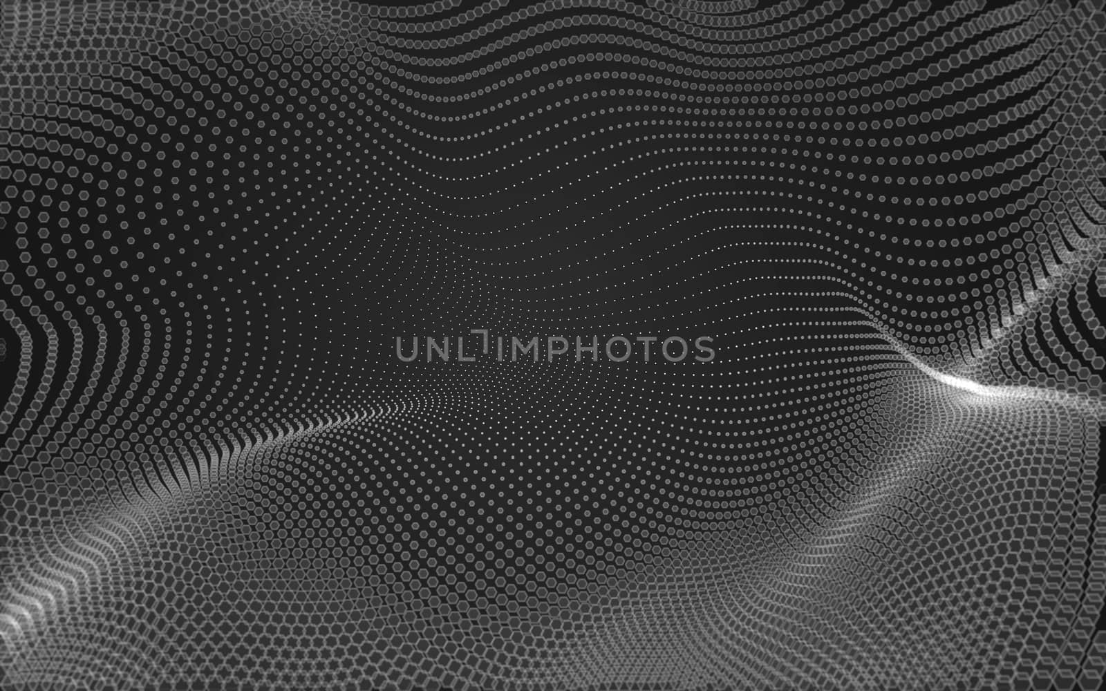 Abstract polygonal space low poly dark background with connecting dots and lines. Connection structure. 3d rendering